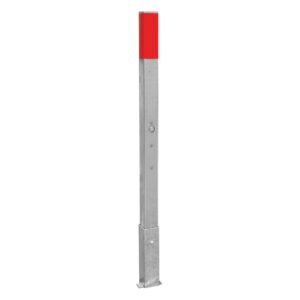 MORION — MORION Poteau de blocage 70 x 70, acier, amovible, bandes réfléchissantes rouges, triangulaire, à bétonner