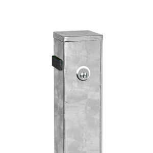 SESAM — SESAM A Poteau de blocage 70x70, H 1.000(+330)mm, à bétonner, sans oeillets, serrure à cylindre