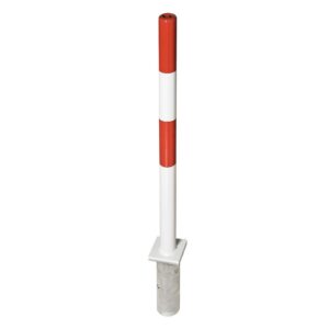 PARAT — Poteau de blocage PARAT B, 60/1330 mm, galvanisé à chaud, laqué rouge-blanc, sans oeillets, à bétonner