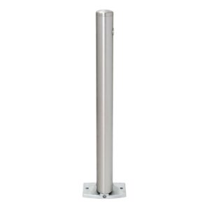 CITY — Borne en acier inoxydable MILANO, D 76, H 925 mm, à rabattre, avec fermeture triangulaire, à cheviller