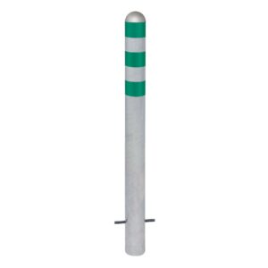 CITY — CITY Borne de protection acier, galvanisé à chaud, Tube rond avec capuchon en aluminium