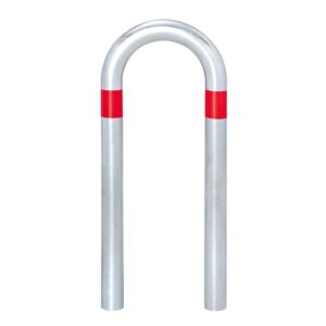 CITY — Arceau de protection CITY petit, acier, galvanisé à chaud, 800x360mm, tube rond, anneaux réflecteurs rouges, à bétonner