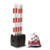 GUARDA — GUARDA-Flex Poteau d'avertissement de chaîne, SET, 4 supports pliables + 10m de chaîne