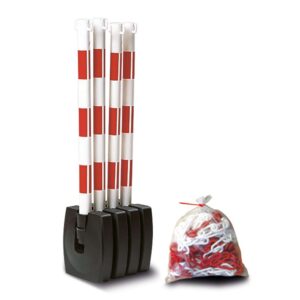 GUARDA — GUARDA-Flex Poteau d'avertissement de chaîne, SET, 4 supports pliables + 10m de chaîne