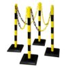 GUARDA — GUARDA-Plus Poteau d'avertissement de chaîne, SET, 4 supports + 12,5 m de chaîne