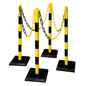 GUARDA — GUARDA-Plus Poteau d'avertissement de chaîne, SET, 4 supports + 12,5 m de chaîne