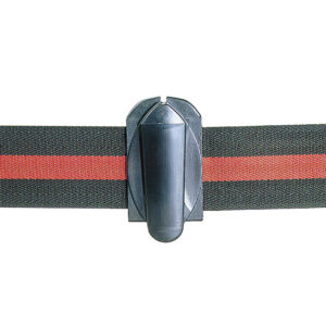 Connecteur de sangle, pour sangle de délimitation, plastique, noir