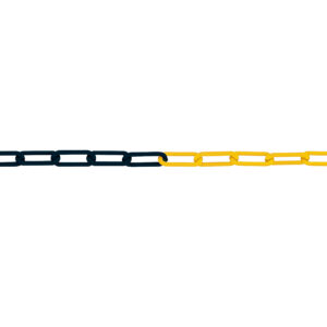 M-POLY-Visibilité 6, noir-jaune, chaîne à maillons en polyéthylène 6 mm, longueur du paquet : 10 m (prix par mètre)