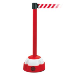 MORION — MORION support d'avertissement de sangle, partie supérieure aluminium laqué, 60x985mm, pied plastique, rouge-blanc, sangle 5m