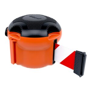 SKIPPER — Cassette de sangle SKIPPER avec sangle de 9 m, couleur de la sangle rouge-blanc, H 126 mm, P 145 mm, largeur de la sangle 50 mm