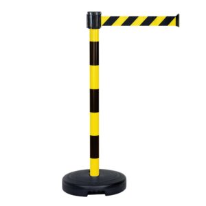 MORION — Présentoir à sangle BASIC, jaune-noir, support, pied remplissable, longueur de sangle 3 m, largeur de sangle 50 mm