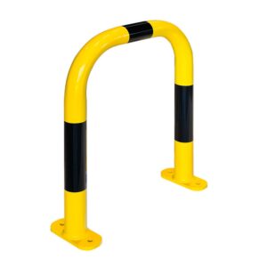 BLACK BULL — Arceau de protection, BLACK BULL, taille M, en acier, 600x500mm, jaune, bandes noires, à cheviller au sol