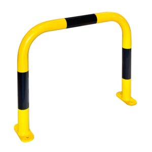 BLACK BULL — Arceau de protection, BLACK BULL, taille M, acier, 600x750mm, jaune, bandes noires, à cheviller