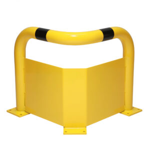 BLACK BULL — BLACK BULL Arceau de protection d'angle, avec protection anti-encastrement, 600 x 600 x 600 mm, jaune, bandes noires