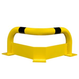 BLACK BULL — BLACK BULL Arceau d'angle 76 avec protection anti-encastrement, plastifié jaune, avec bandes noires