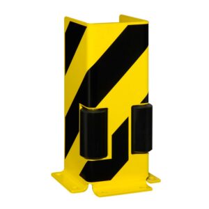 BLACK BULL — BLACK BULL Protection anti-collision avec rouleaux de guidage, plastifié jaune, avec bandes noires
