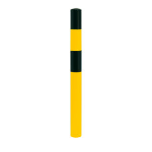 BLACK BULL — BLACK BULL Borne de protection S, acier 3,6mm, 90x1200(+400)mm, jaune-noir, à bétonner
