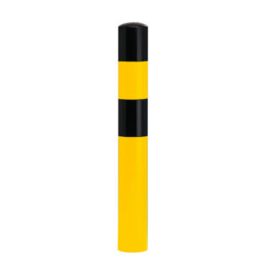 BLACK BULL — BLACK BULL Borne de dissuasion L, acier 4,5mm, 159x1200(+400)mm, jaune-noir, à bétonner