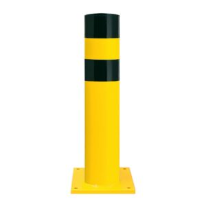 BLACK BULL — BLACK BULL Borne de protection XXL, acier 5mm, 273x1200mm, jaune-noir, à cheviller