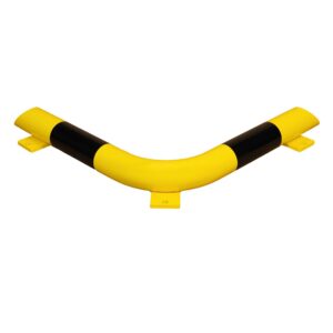 BLACK BULL — BLACK BULL Poteau d'angle anti-chocs, tube rond 76/3 mm, à cheviller, jaune, bandes noires