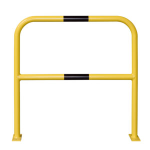 MORION — Arceau de protection MORION à cheviller, tube rond, 1000x1000mm, galvanisé à chaud, jaune, bandes noires