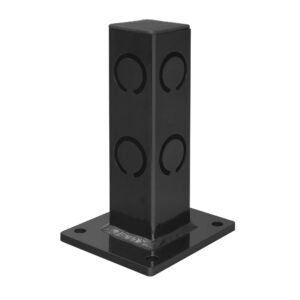 BLACK BULL — BLACK BULL Barrière de sol ECO, poteau d'angle, noir avec capuchon noir, 250 x 70 x 70 mm