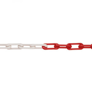 MNK qualité 6, rouge-blanc, chaîne de qualité en nylon testée 6 mm, longueur de la botte : 25 m (prix par mètre)