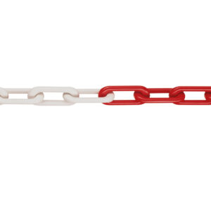 MNK qualité 8, rouge-blanc, chaîne de qualité en nylon testée 8 mm, longueur de la botte : 25 m (prix au mètre)