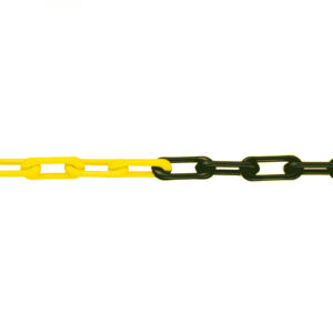 MNK qualité 6, noir-jaune, chaîne de qualité en nylon testée 6 mm, longueur de la botte : 25 m (prix au mètre)