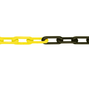 MNK qualité 8, noir-jaune, chaîne de qualité en nylon testée 8 mm, longueur de la botte : 25 m (prix au mètre)