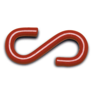 Crochet en S, acier galvanisé et plastifié rouge, 7 mm, paquet de 10