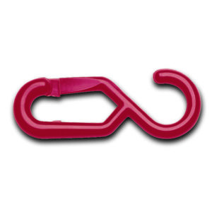 Crochet d'accrochage, polyamide, rouge, polyamide, 8 mm, lot de 10