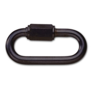 Maillon d'assemblage avec filetage, acier, 6 mm, zingué, plastifié noir, paquet de 10