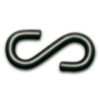 Crochet en S, acier galvanisé et plastifié noir, 7 mm, lot de 10