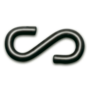 Crochet en S, acier galvanisé et plastifié noir, 7 mm, lot de 10