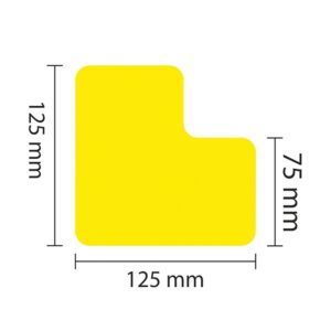 PROline — PROline-tape marquage au sol "pièce en L", largeur 75 mm, 25 pièces, jaune