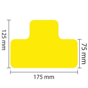 PROline — PROline-tape marquage au sol "pièce en T", largeur 75 mm, 25 pièces, jaune