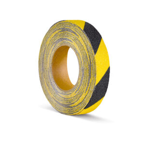 PROline — PROline revêtement antidérapant, déformable, autocollant, noir/jaune, L 25 mm x 18,3 m (rouleau)