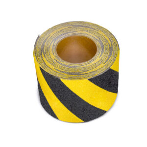 PROline — PROline revêtement antidérapant, déformable, autocollant, noir/jaune, L 150 mm x 18,3 m (rouleau)