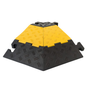 MORION — MORION Pont de câbles, grand, angle 45°, droite, caoutchouc dur, noir, couvercle jaune, 500/200x600x75mm