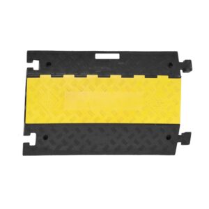 MORION — MORION Pont de câbles, grand, élément normalisé, 3 canaux de câbles, caoutchouc dur, noir, couvercle jaune, 960x600x75mm