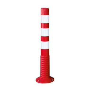 ComeBack — Cylindre de guidage ComeBack, rouge, bandes réfléchissantes, H 760 mm, D 80 mm, avec pied à cheviller