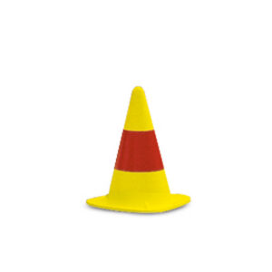 EUROPA Leitkegel — Cône de signalisation EUROPA KOBOLD, mélange de caoutchouc, jaune avec un anneau rouge peint, hauteur 330 mm