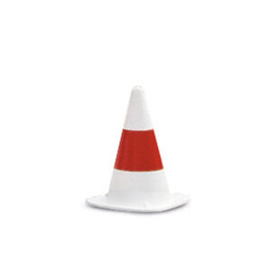 EUROPA Leitkegel — Cône de signalisation EUROPA KOBOLD, mélange de caoutchouc, blanc, avec un anneau rouge peint, hauteur 330 mm