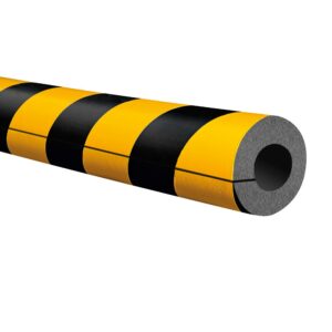 MORION — Protection de tube plein, cercle 35/75, en PU, jaune/noir, à emboîter avec fente, longueur 1000 mm