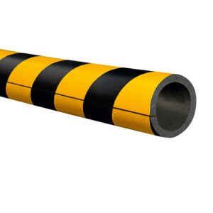 MORION — Protection de tube plein, cercle 50/75, en PU, jaune/noir, à emboîter avec fente, longueur 1000 mm